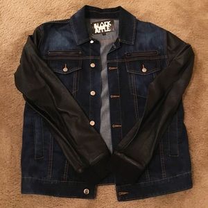 Black Apple Jean and faux leather Jacket